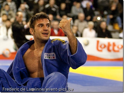 Visé - January 30 : Madda Loni MARCO (blue) from Italy compete with Guillaume CHAINE from France in the final match of Men's -73 Kg during the Judo Open International 2010 in Visé, Belgium. MARCO won the match. Visé - January 30 : Madda Loni MARCO (blue) from Italy compete with Guillaume CHAINE from France in the final match of Men's -73 Kg during the Judo Open International 2010 in Visé, Belgium. MARCO won the match.
